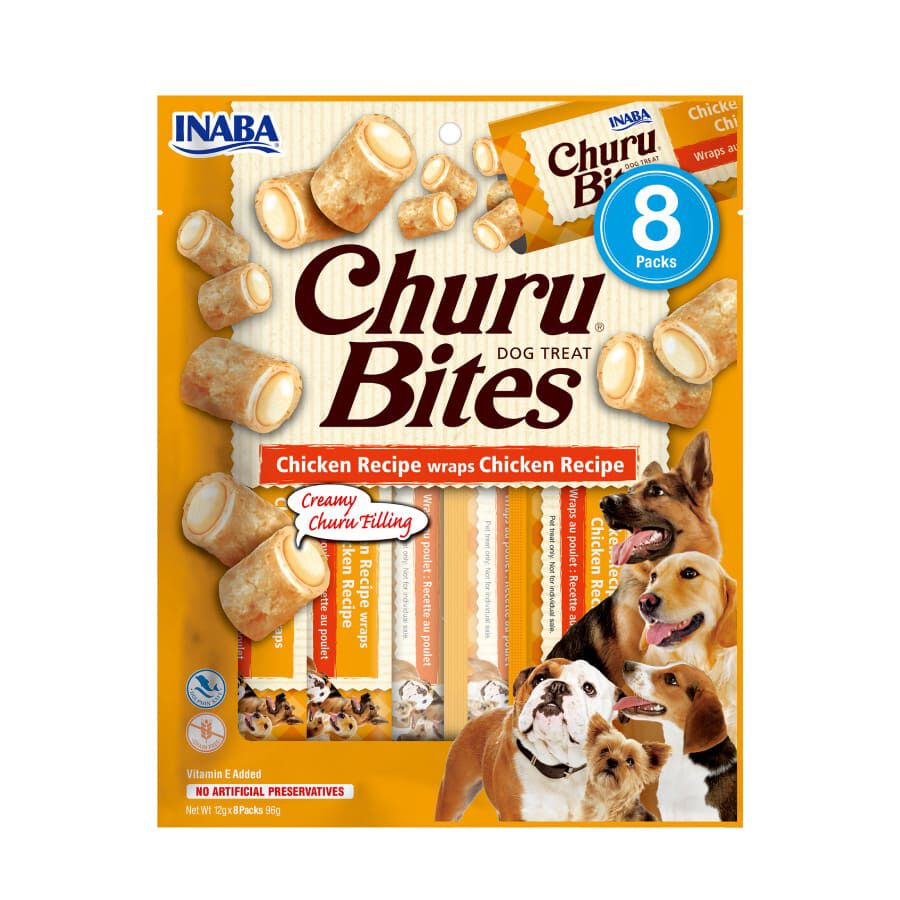 8 saquetas x 12 g Churu Snacks Bites de Frango para c&atilde;es, , large Imagem n&uacute;mero 1